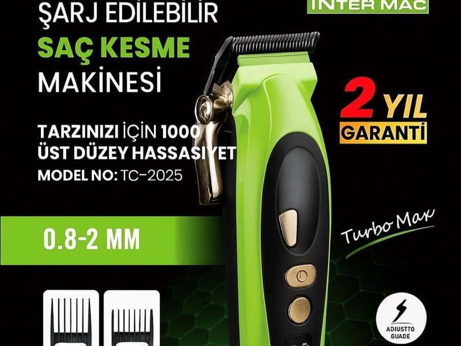 Saç Sakal Tıraş Makinesi Antalya, Turbo Mod Şarjlı — İnter Mac3